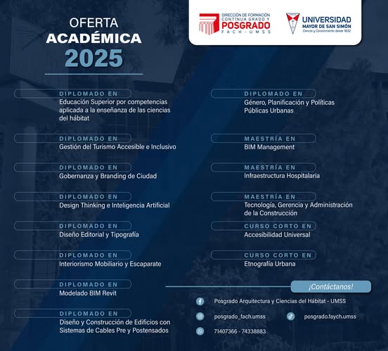 Oferta Académica de Posgrado 2025 Facultad de Arquitectura y Cs. del Hábitat